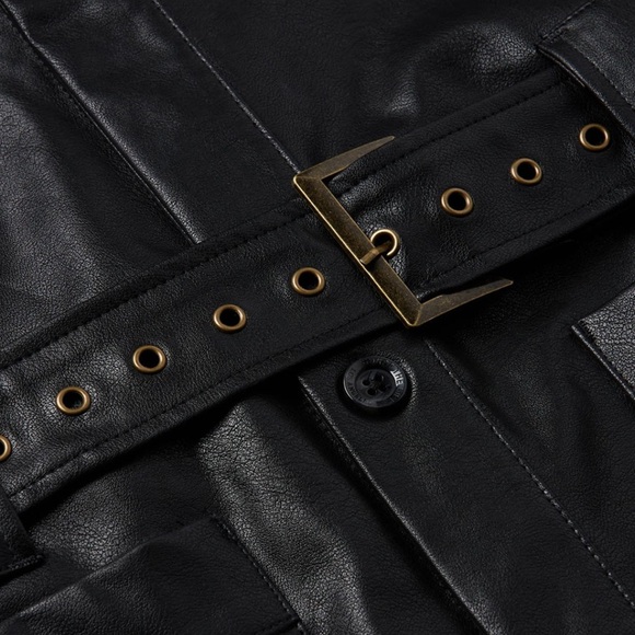 NWT HONOR THE GIFT WOMEN VEGAN TRENCH COAT (BLACK) size L - Picture 8 of 9